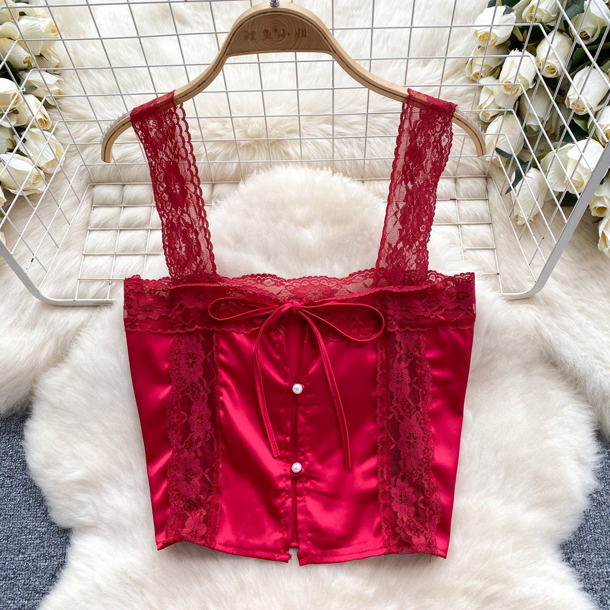 High-end Lace Camisole&Shorts Lingerie 2Pcs