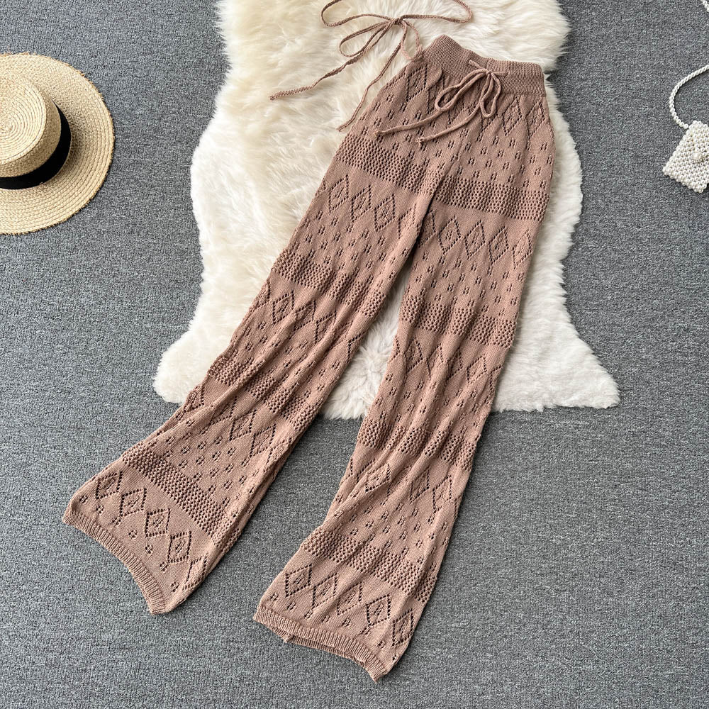 Two-piece Straight-leg Trousers & Lace-up Top