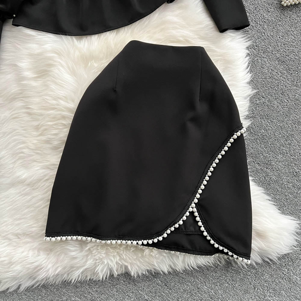 Two-piece Blouse Beaded Dress