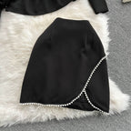 Two-piece Blouse Beaded Dress