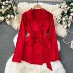 Blazer&Trousers Solid Color 2Pcs