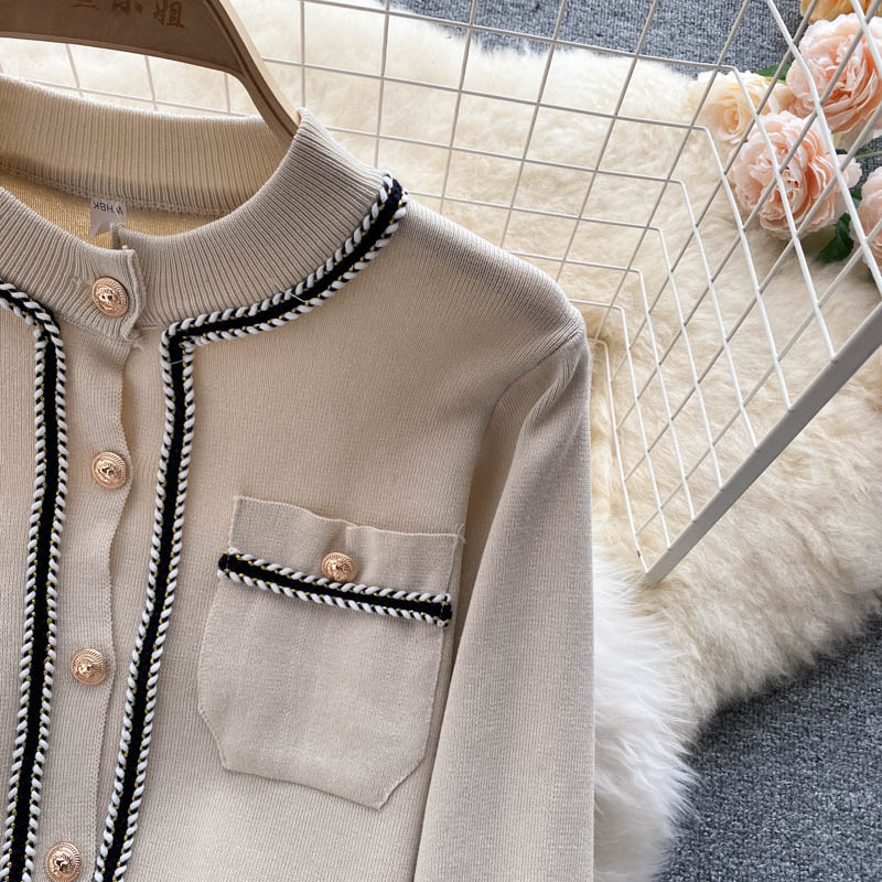 Cardigan&High-waisted Trousers Knitted 2Pcs