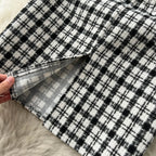 Bottom Sweater&Houndstooth Strappy Dress 2Pcs