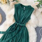 Hollow Crew Neck Sleeveless Tank Dress