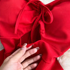 Drawstring Puff Sleeve Dress