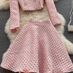 Suit Top&A-line Skirt 2Pcs Set