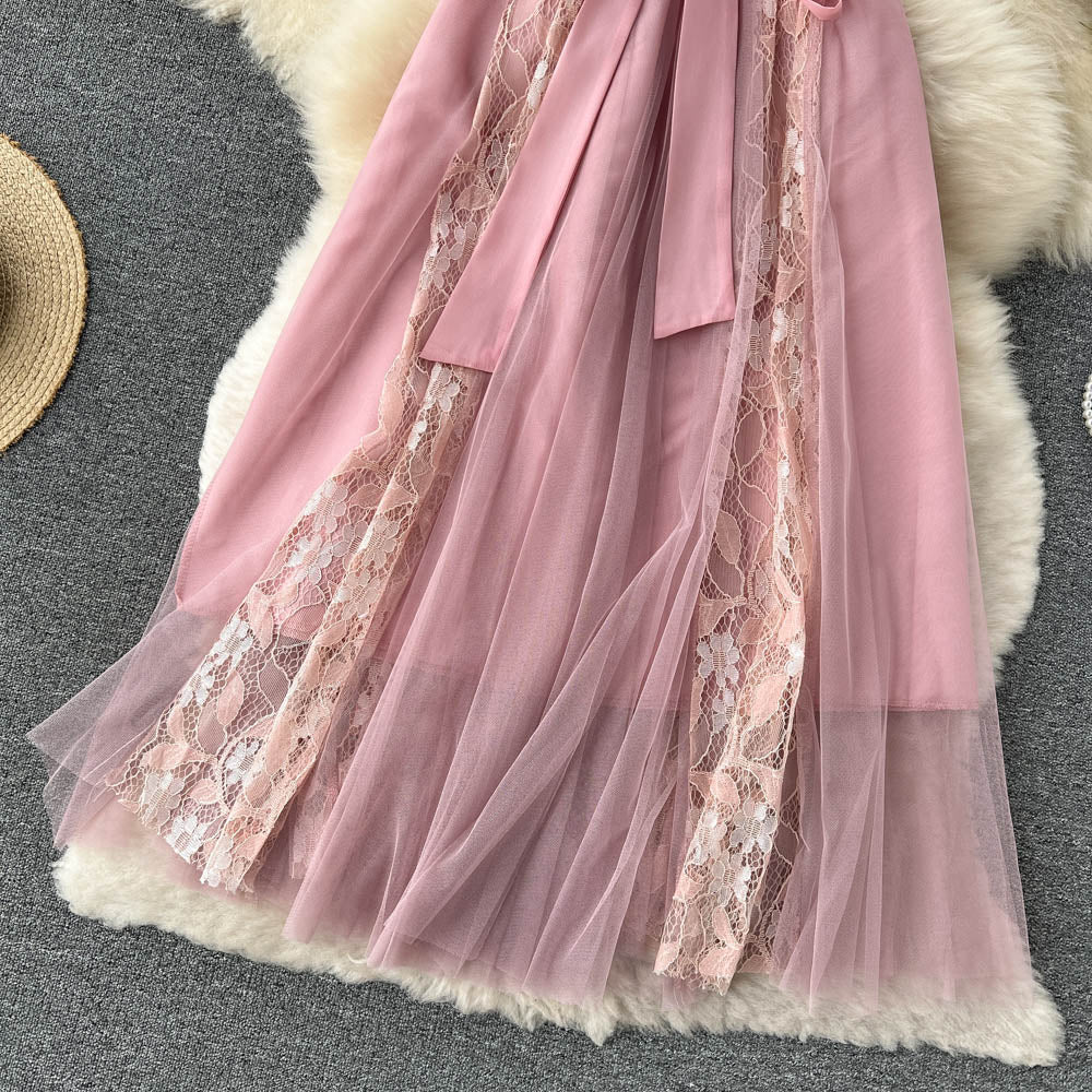 Fairy Mesh Lace Embroidered Chiffon Skirt