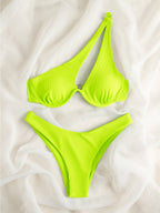 One-shoulder Split Bikini