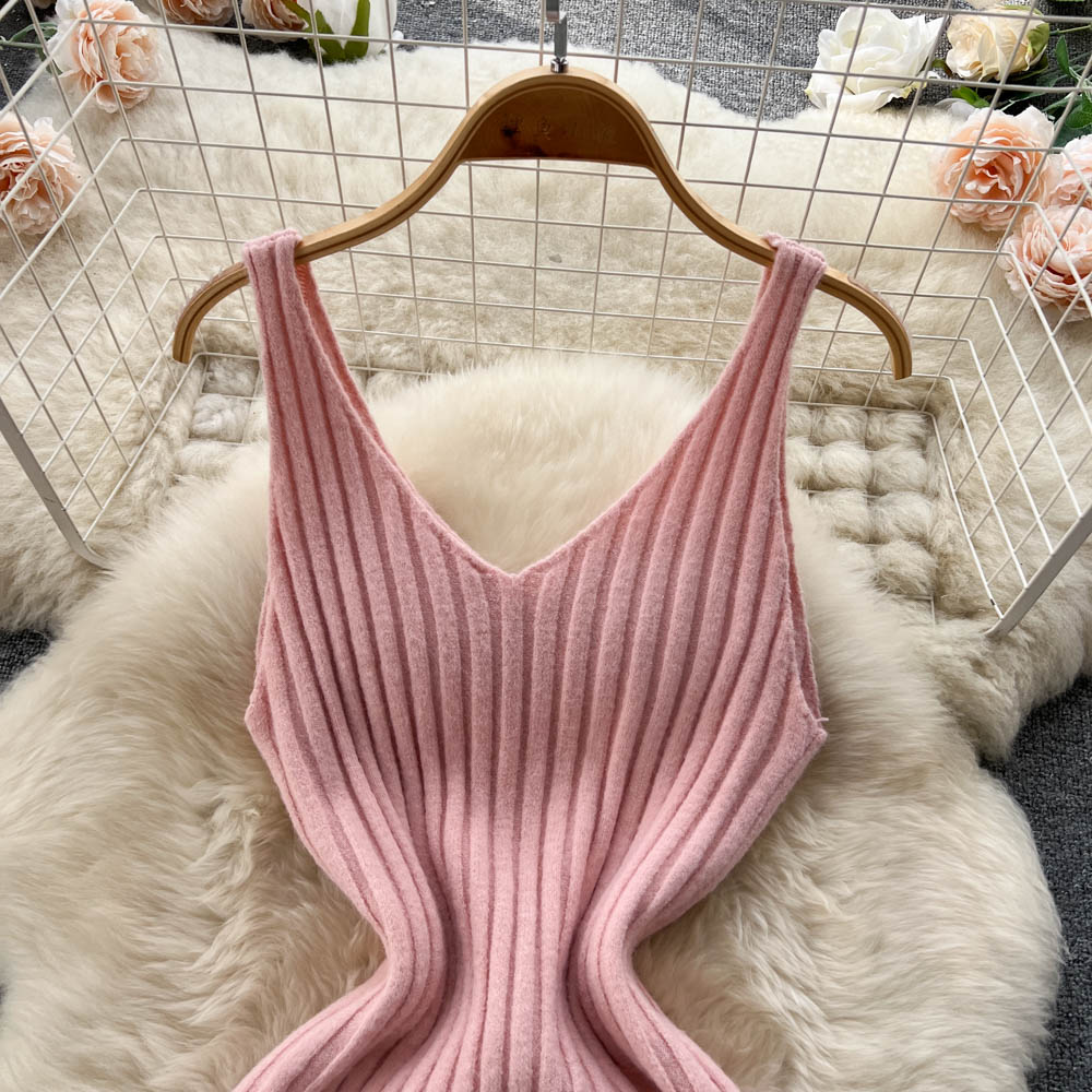 Cardigan Shawl&Halter Dress 2Pcs Set