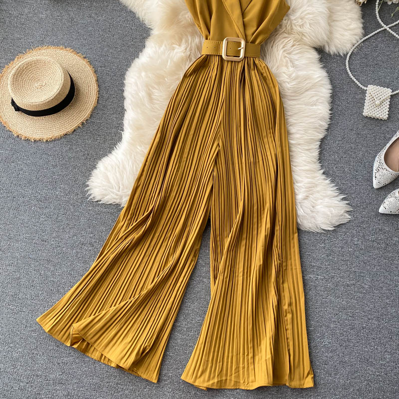 Sleeveless Tie Waist Jumpsuit
