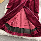 Velvet Dress With Suit Collar