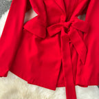 Blazer&Trousers Solid Color 2Pcs