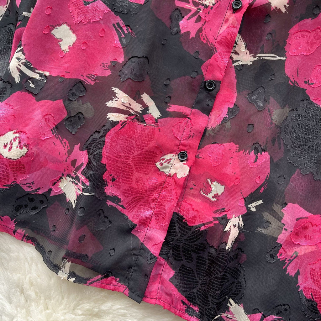 French Style Floral Printed Shirt