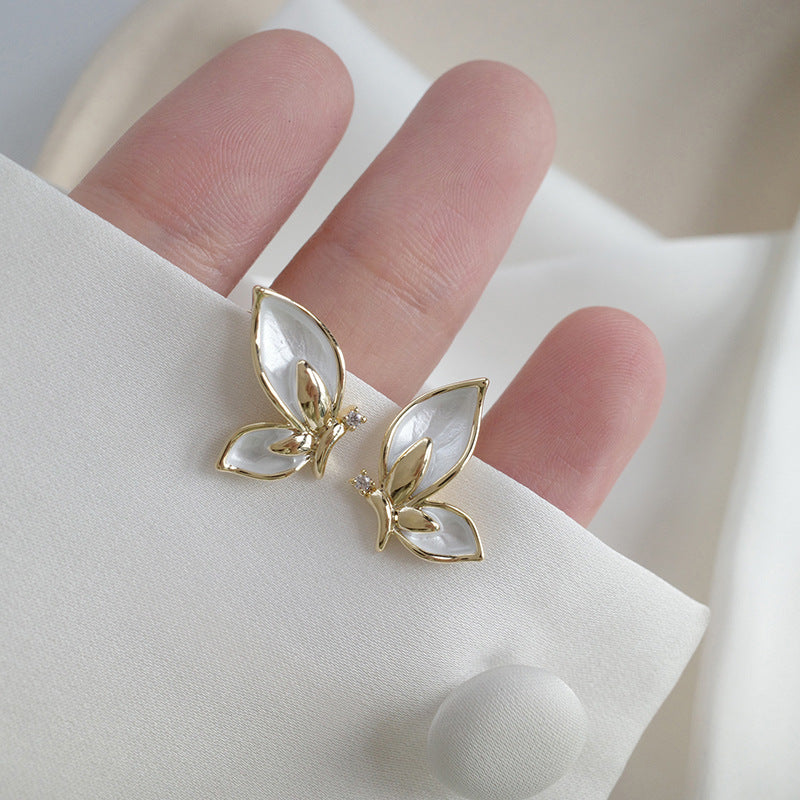 Silver Pin Light Butterfly Earrings