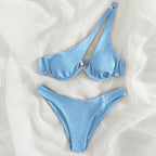 One-shoulder Split Bikini