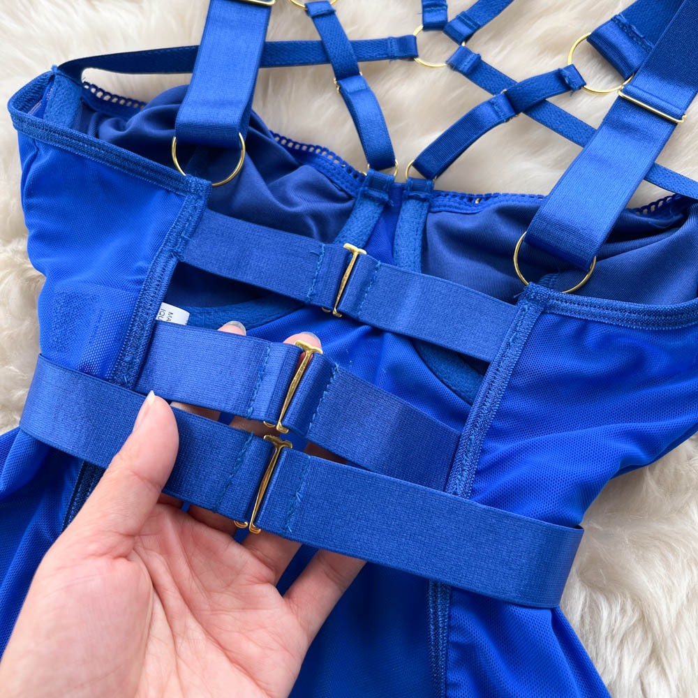 Unique Design Lace-up Hollowed Bodysuit