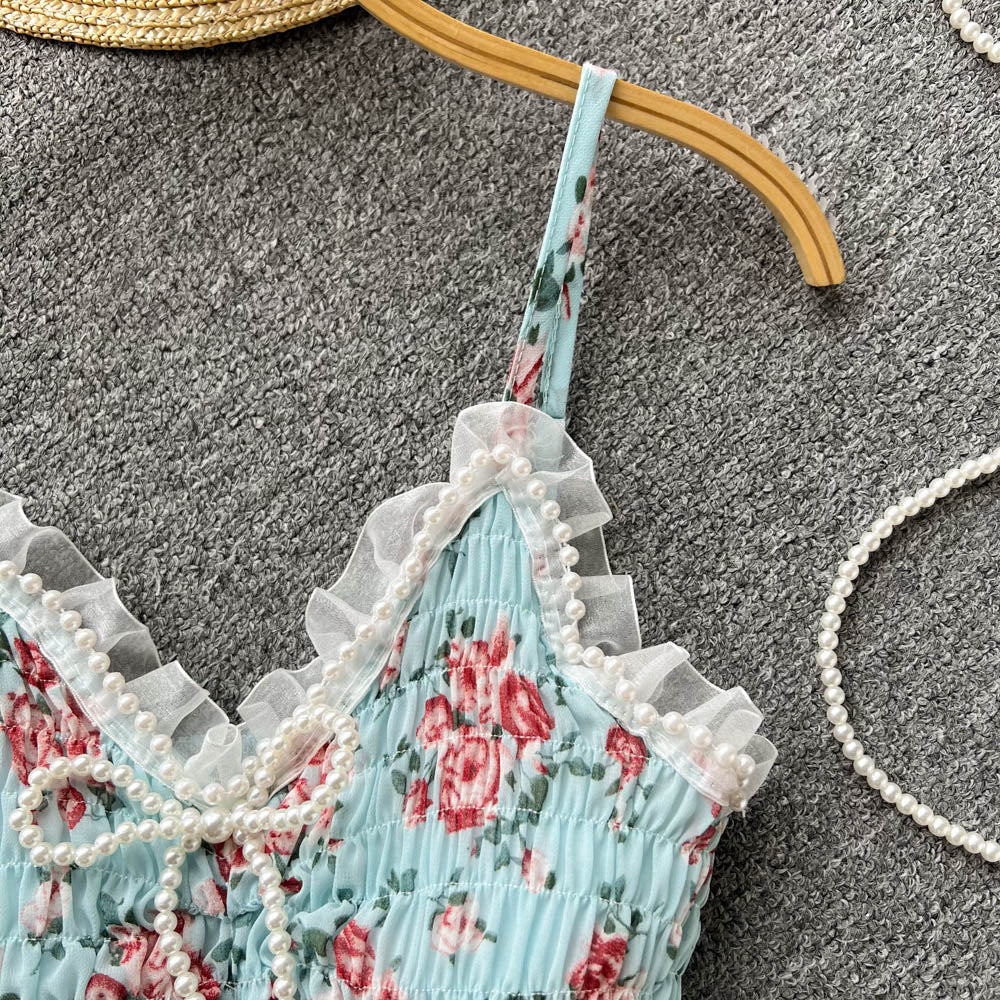 Stringy Selvedge Lace Beaded Camisole