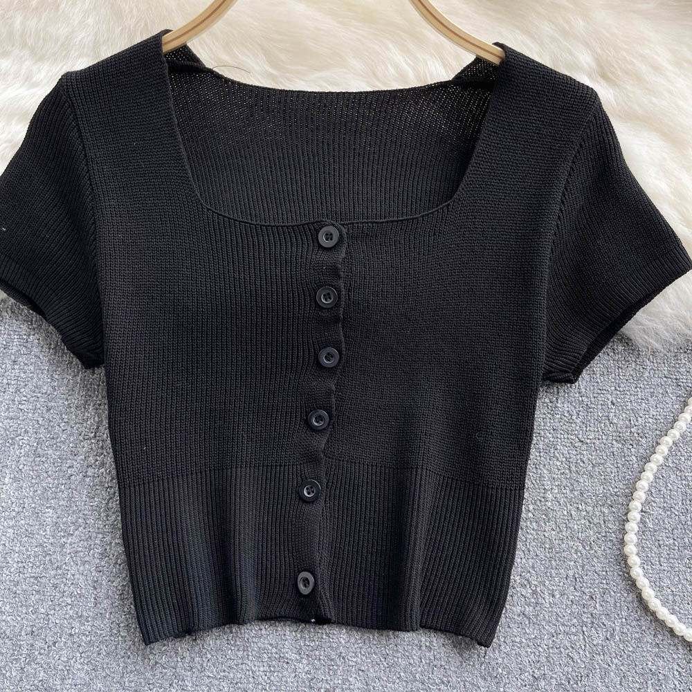 Short Sleeve Solid Colour Stretch T-shirt
