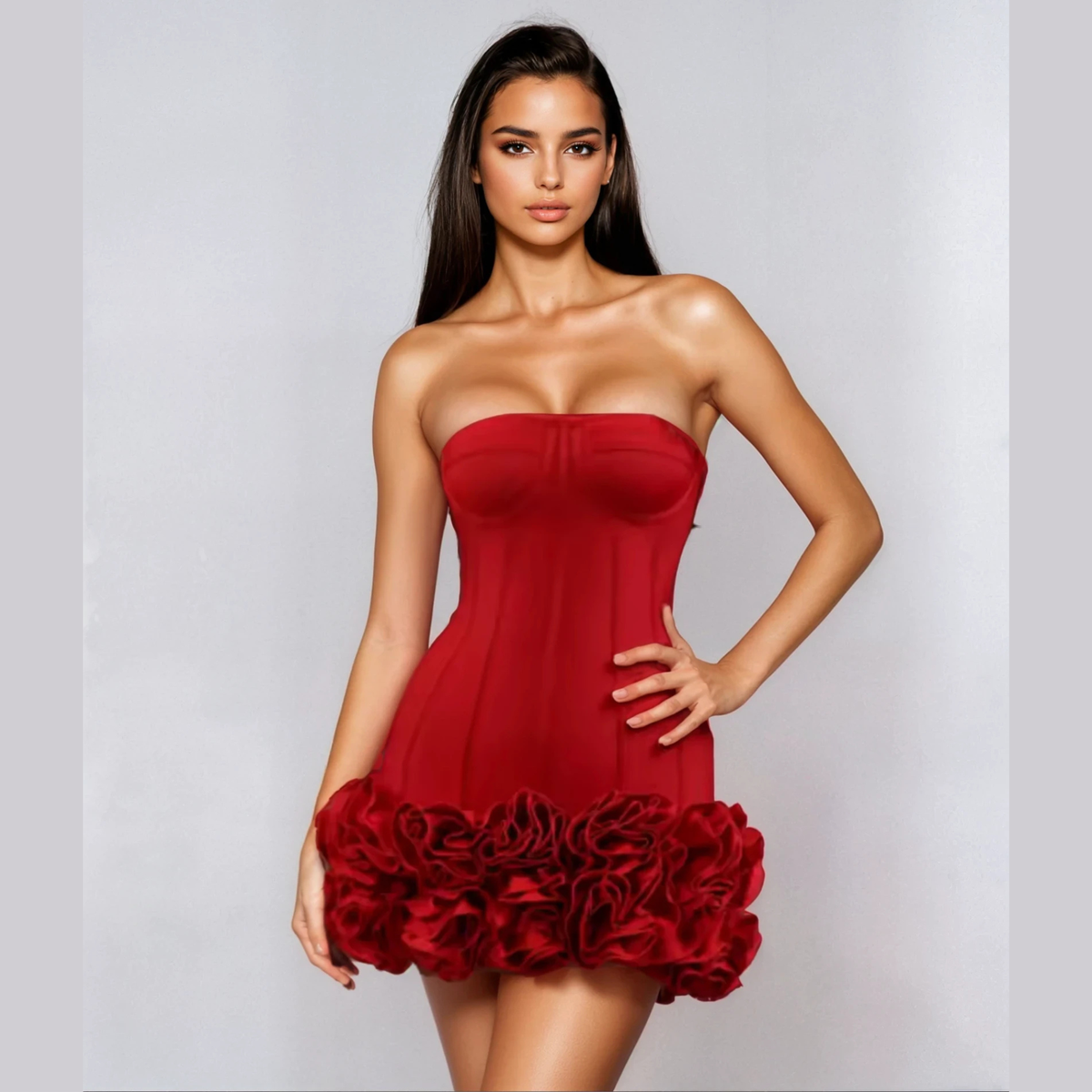 Vivienne - Floral Hem Bandage Dress