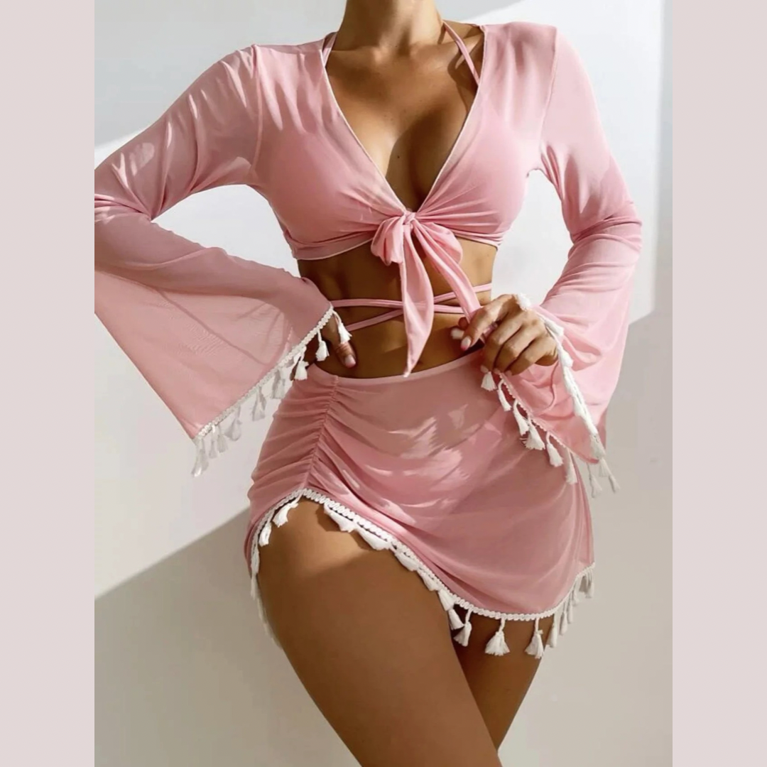 Four Piece Tassel Bikini Set