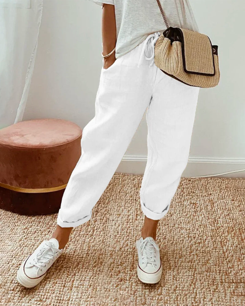 Aisha | Elastic-Waist Fluid Pants