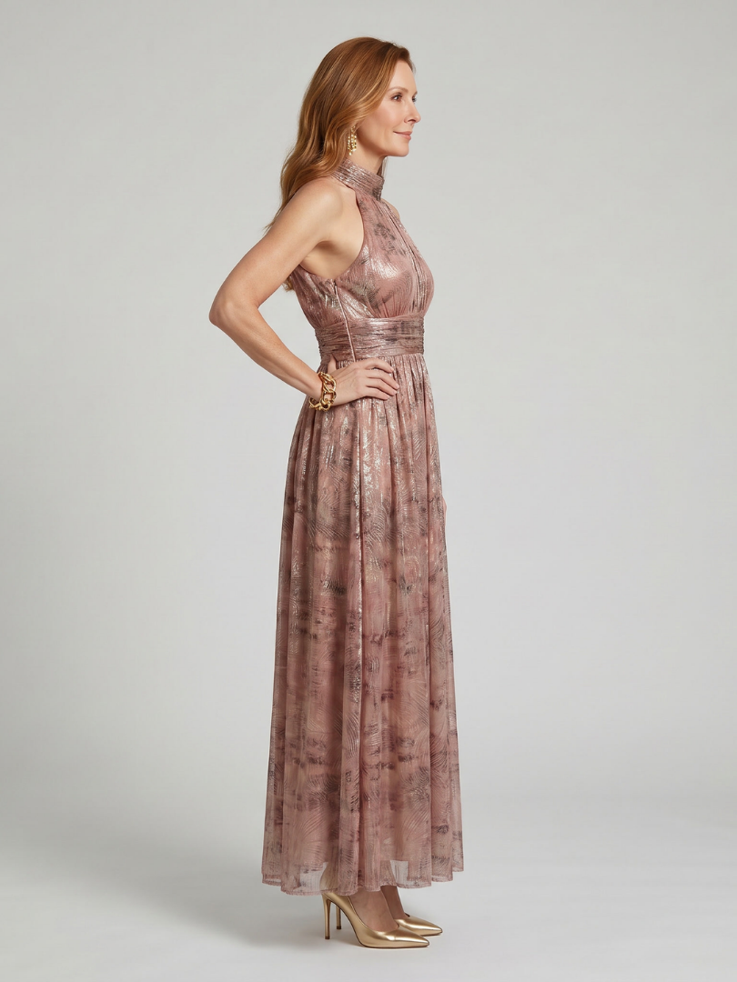 Textured Sleeveless Midi Dress