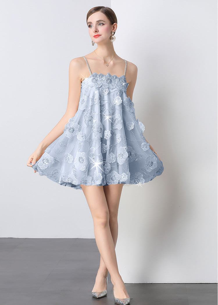 Manon Crystal-Embellished Floral Mini Dress