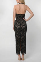 Sexy Neck Deep V Lace Slim Hip Dress