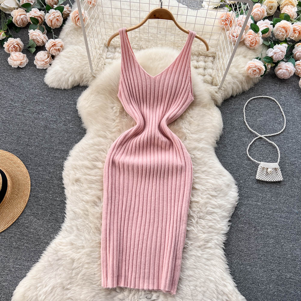 Cardigan Shawl&Halter Dress 2Pcs Set