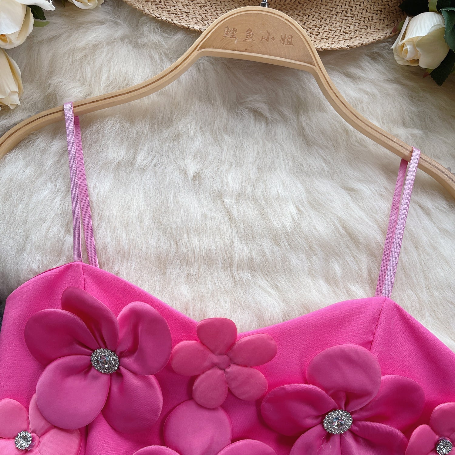 Delicate 3d Floral Beaded Camisole