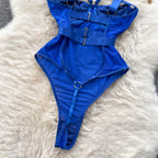 Unique Design Lace-up Hollowed Bodysuit