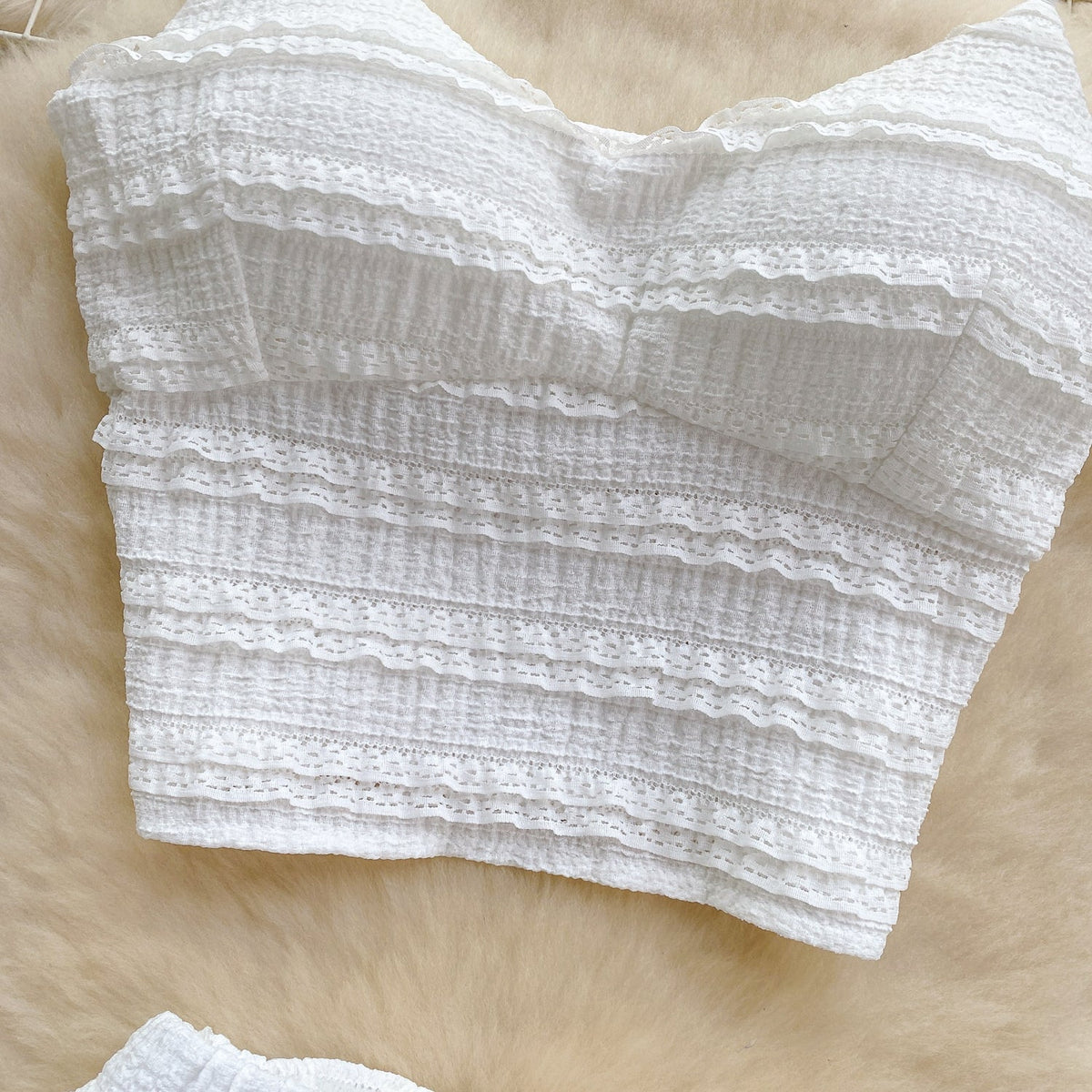 Camisole&Ruffled Skirt Lace 2Pcs