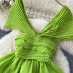 Pleated Top&Trousers Chiffon 2Pcs