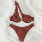 One-shoulder Split Bikini