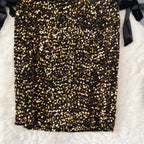 Elegant Sequin Patchwork Velvet Dress