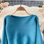Chic Jersey&Halter V-neck Dress 2Pcs