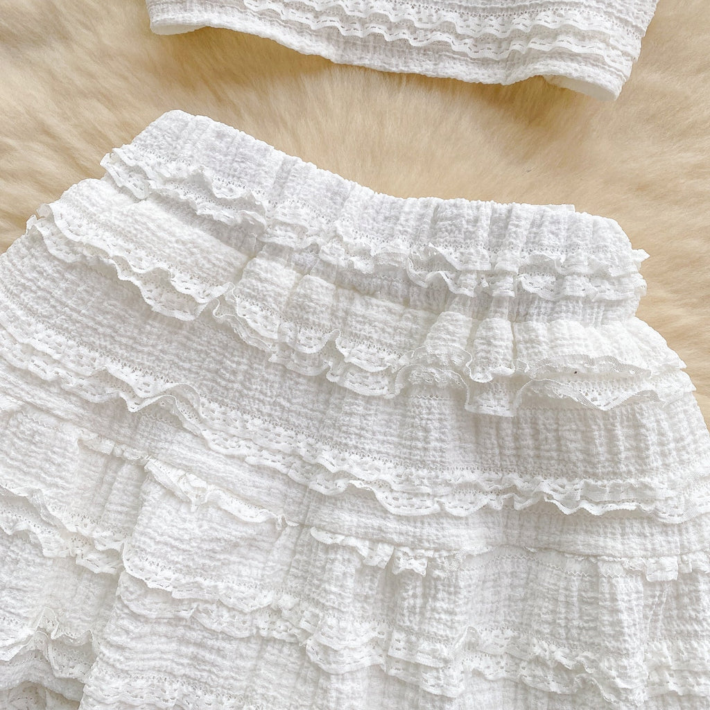Camisole&Ruffled Skirt Lace 2Pcs
