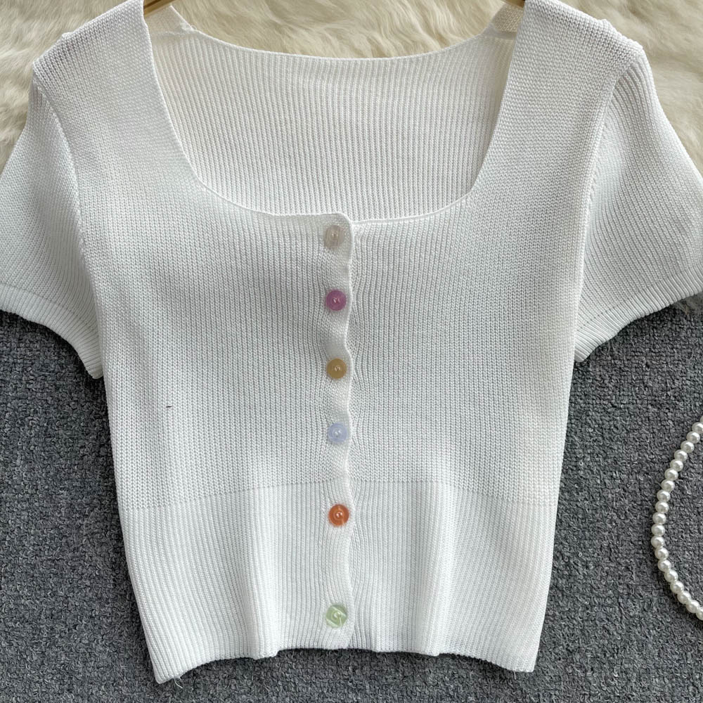 Short Sleeve Solid Colour Stretch T-shirt
