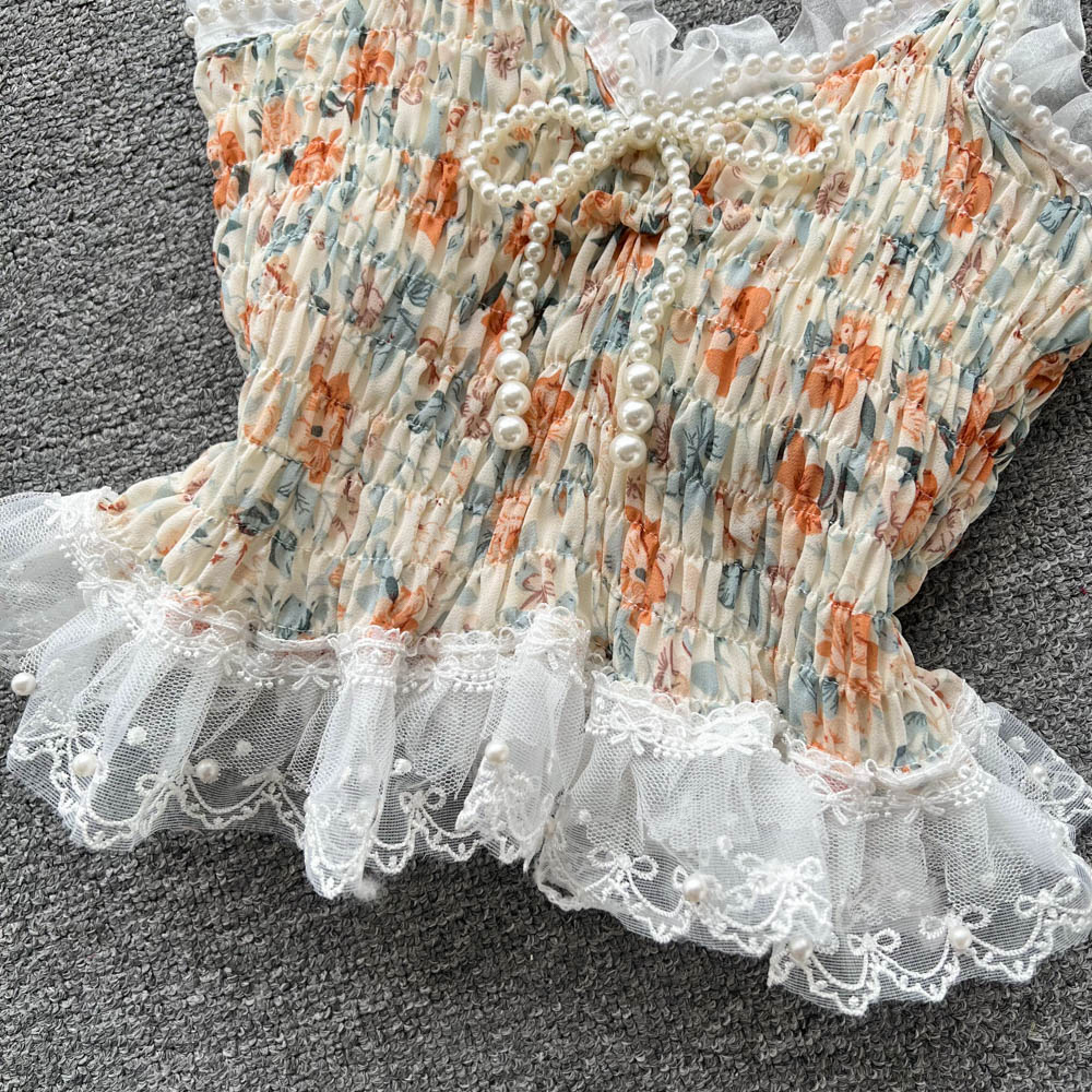Stringy Selvedge Lace Beaded Camisole