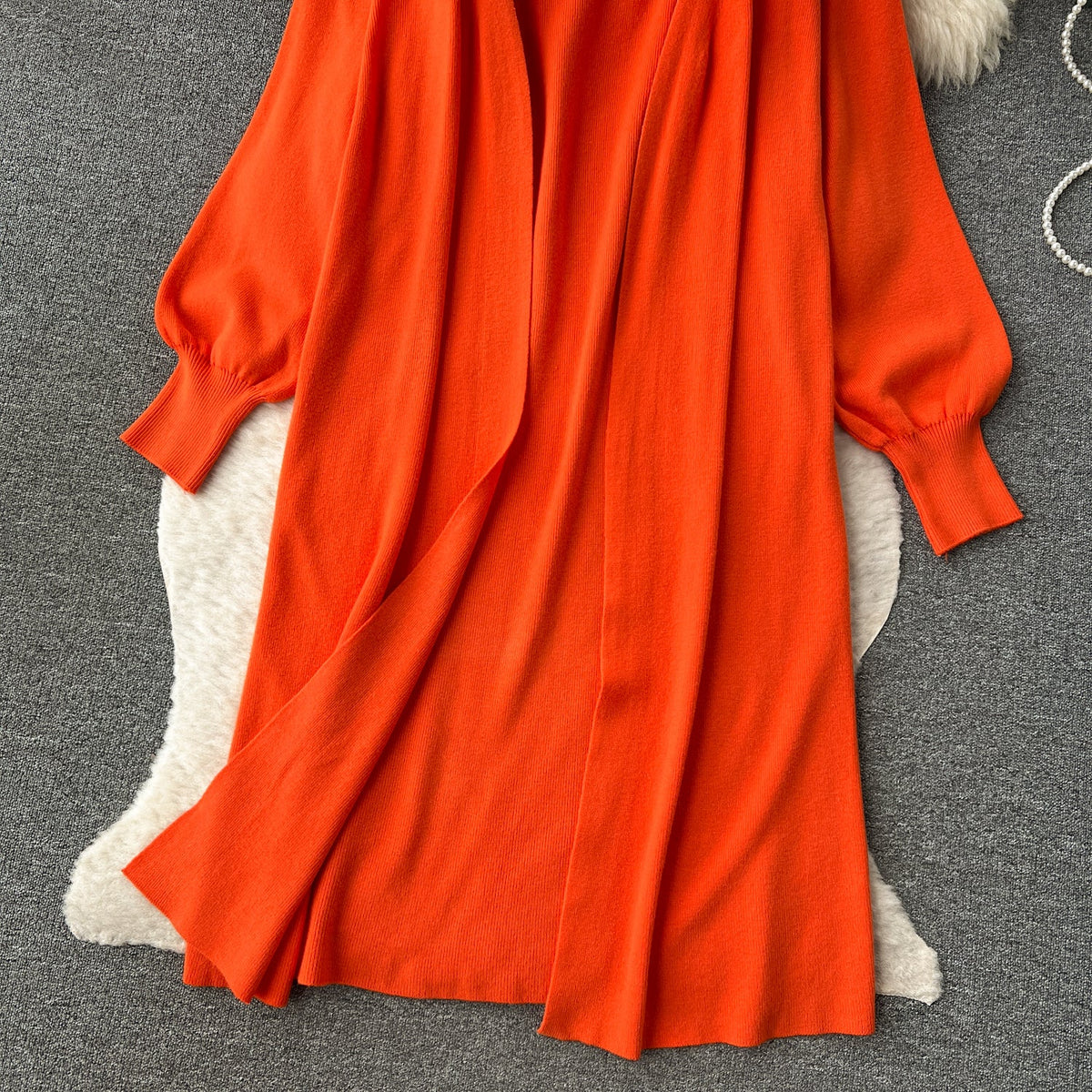 Slip Dress&Cardigan Knitted 2Pcs