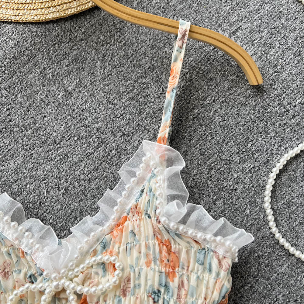 Stringy Selvedge Lace Beaded Camisole