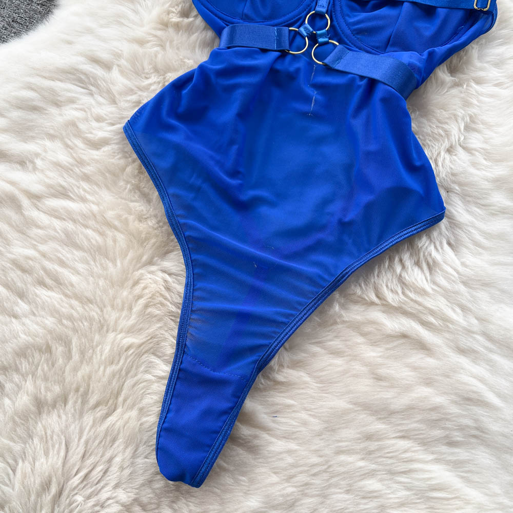 Unique Design Lace-up Hollowed Bodysuit