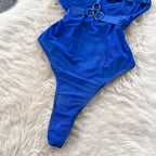 Unique Design Lace-up Hollowed Bodysuit