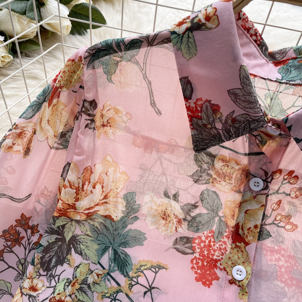Vintage Floral Printed Loose Shirt