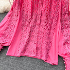 Niche Crochet Long-sleeve Shirt