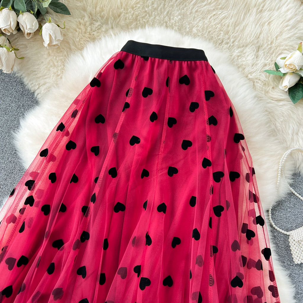 Vintage A-line Puffy Mesh Skirt
