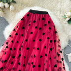 Vintage A-line Puffy Mesh Skirt