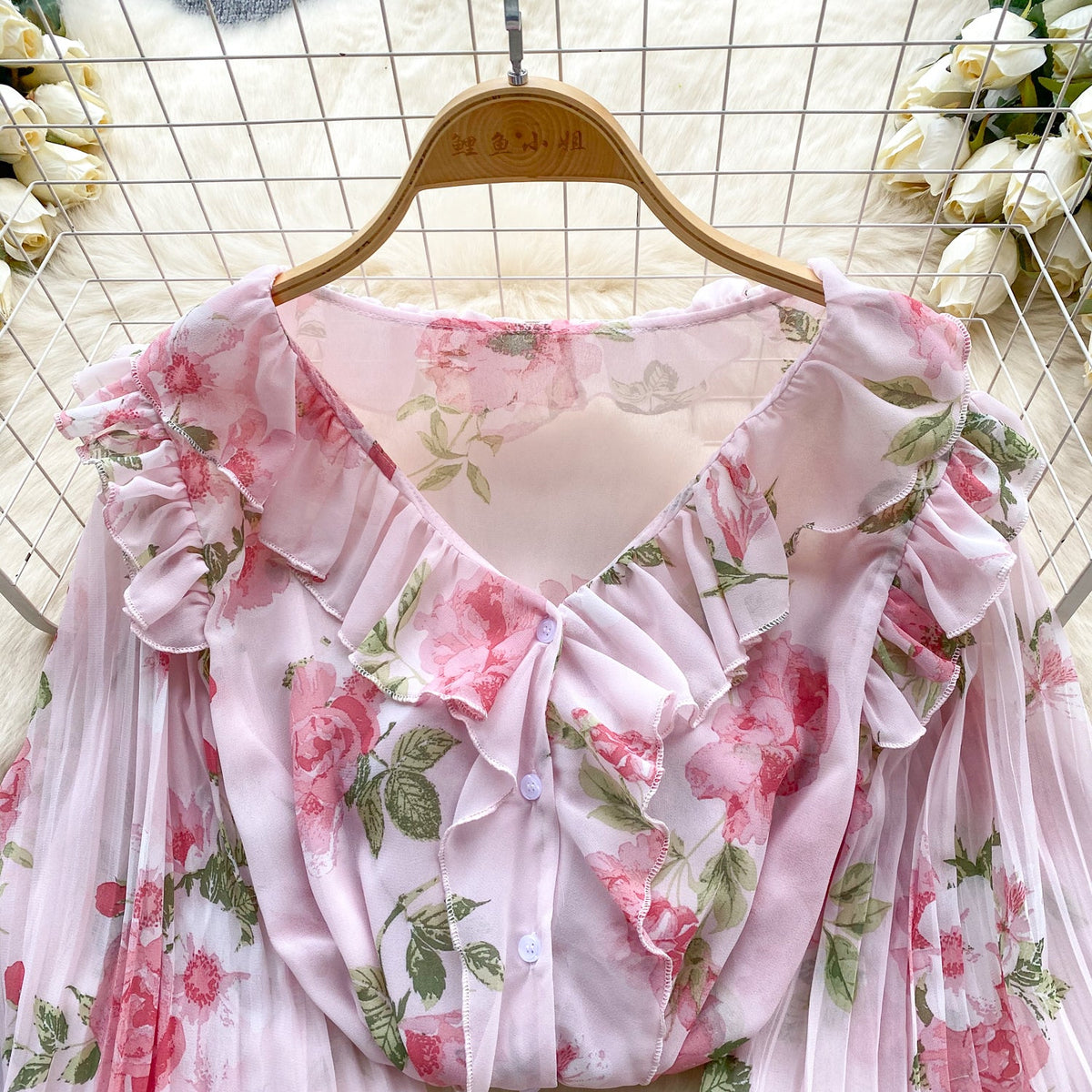 Sweetie Ruffled Chiffon Floral Top