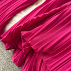 Solid Color Pleated Wide-leg Trousers