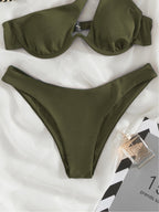 One-shoulder Split Bikini